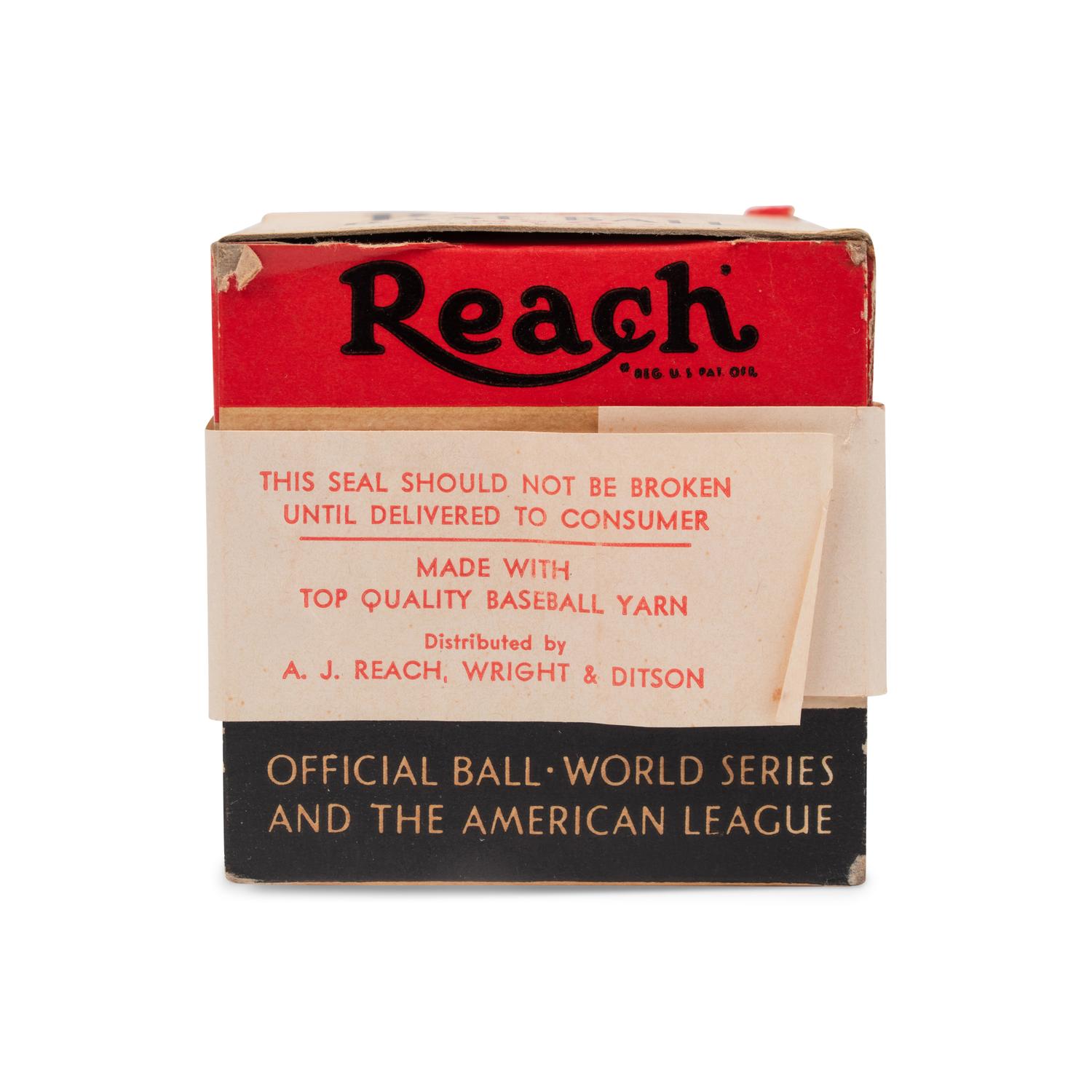 An Original, Unused 1940s Reach Official American League Baseball in Sealed Box