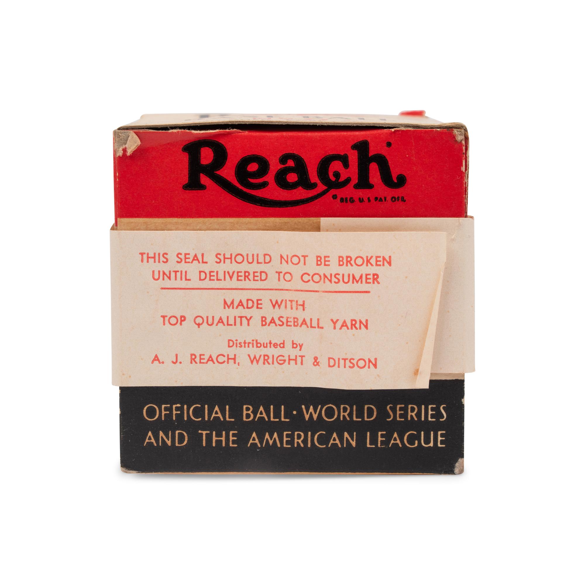 An Original, Unused 1940s Reach Official American League Baseball in Sealed Box