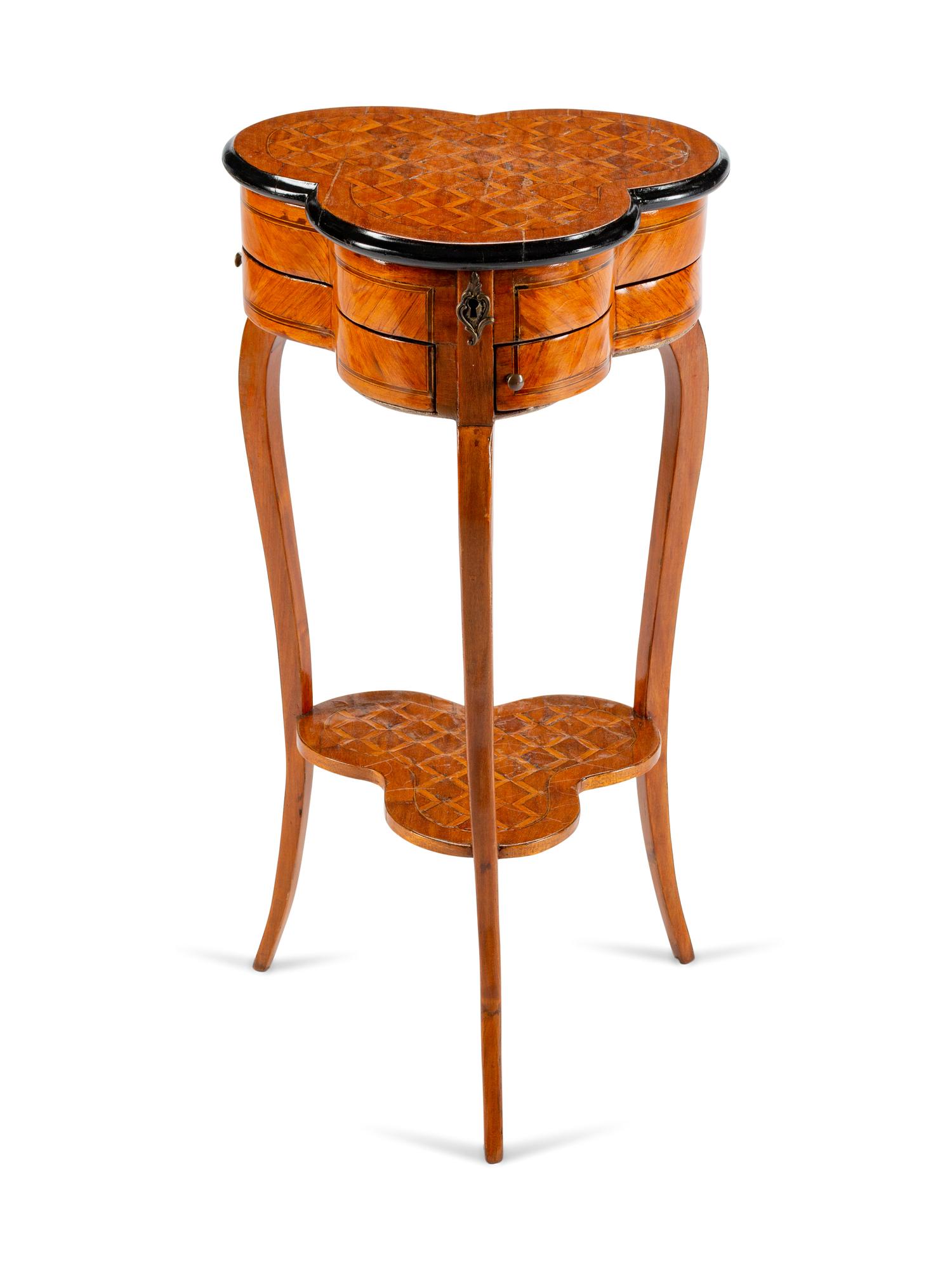 A Louis XV Style Parquetry Table en Chiffoniere — 19TH CENTURY