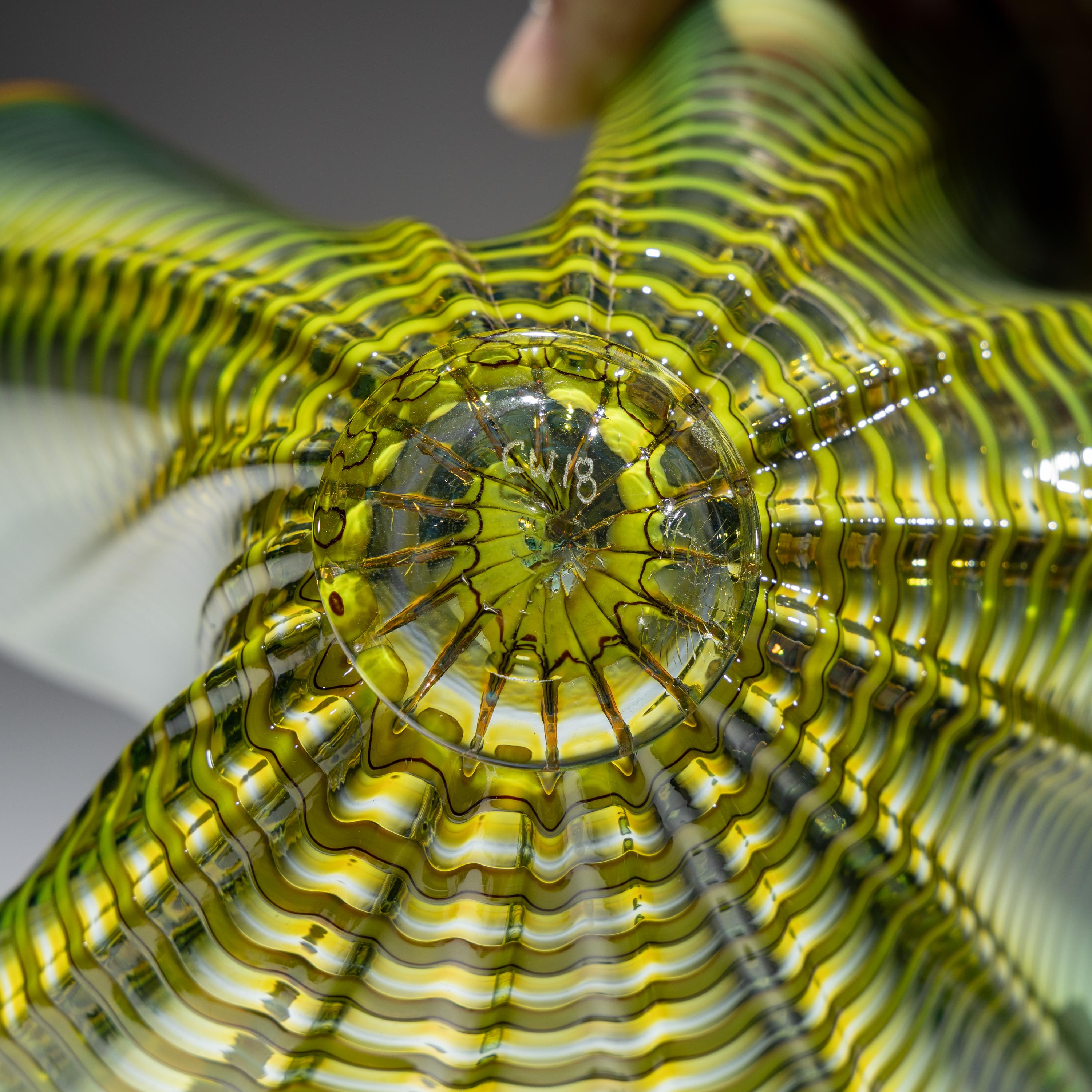 Dale Chihuly (American, b. 1941) — Green Persian set with Yellow Lip Wrap, 2018