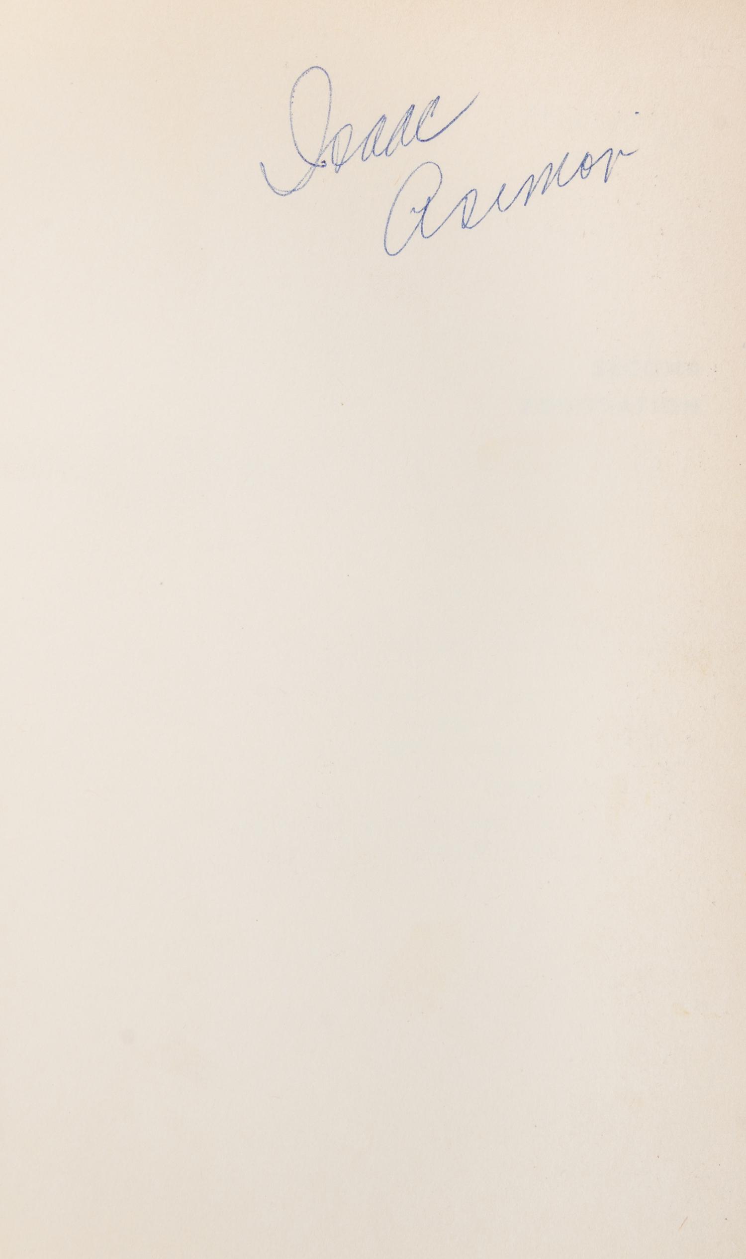 ASIMOV, ISAAC. Second Foundation. New York, 1953. First edition, signed.