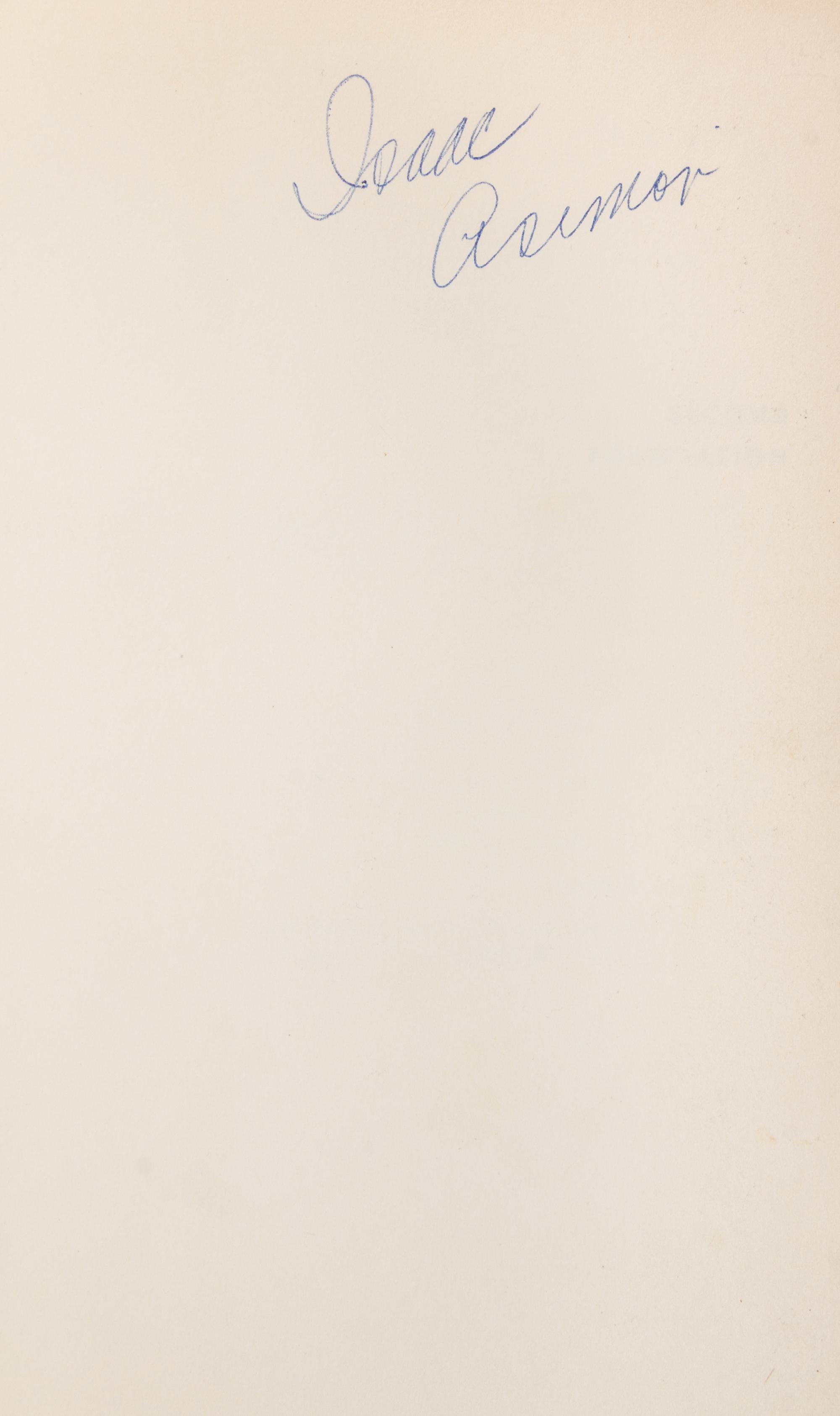 ASIMOV, ISAAC. Second Foundation. New York, 1953. First edition, signed.