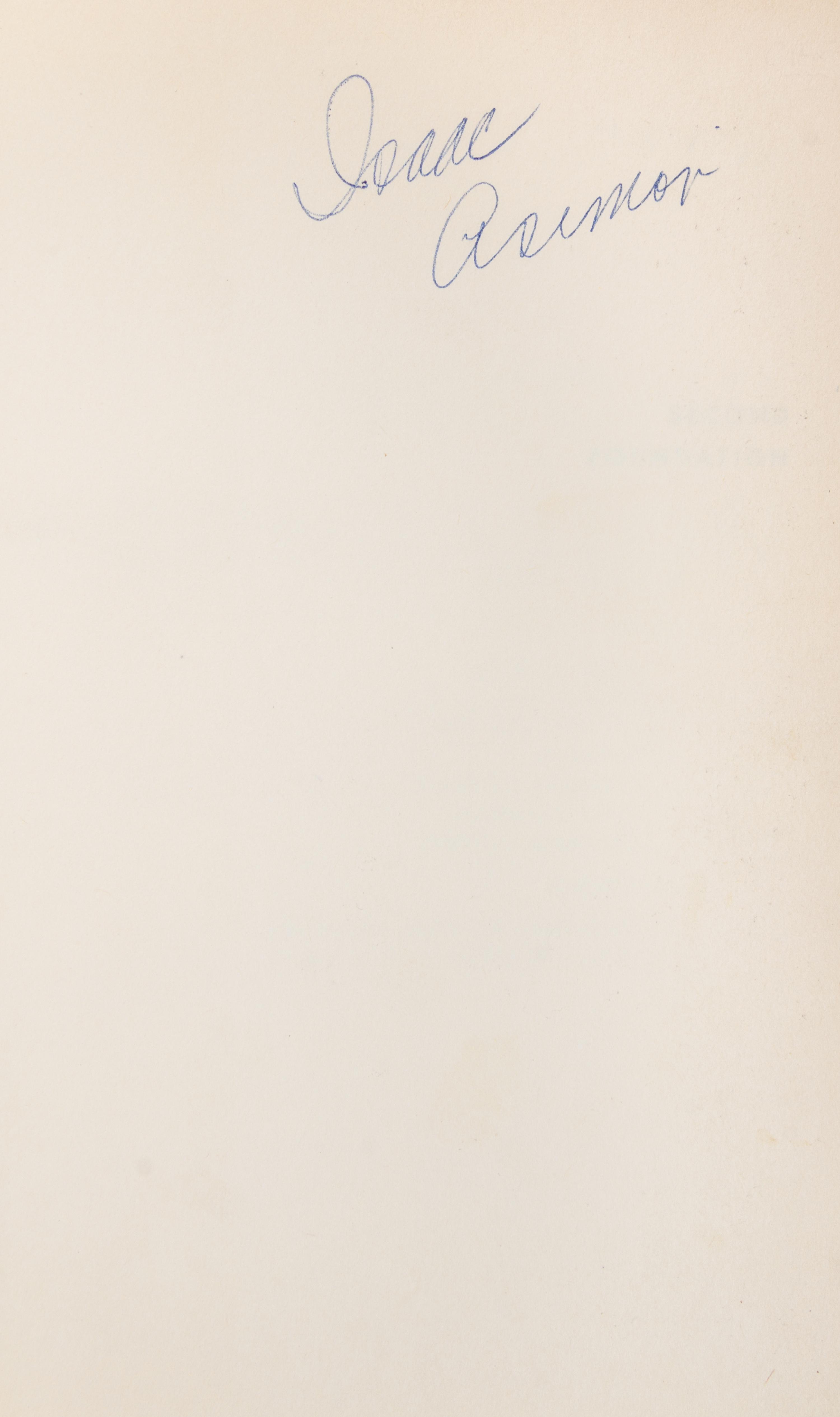 ASIMOV, ISAAC. Second Foundation. New York, 1953. First edition, signed.