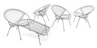 Maurizio Tempestini (Italian, 1908-1960), SALTERINI, 1960s, a set of four chairs, comprising 4 lounge chairs with one attached ottoman