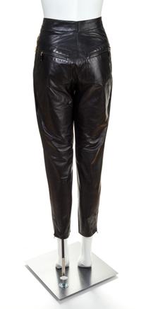 A Gianni Versace Black Leather Bondage Pant,
