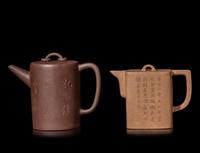 Two Chinese Yixing Zisha Pottery Teapots