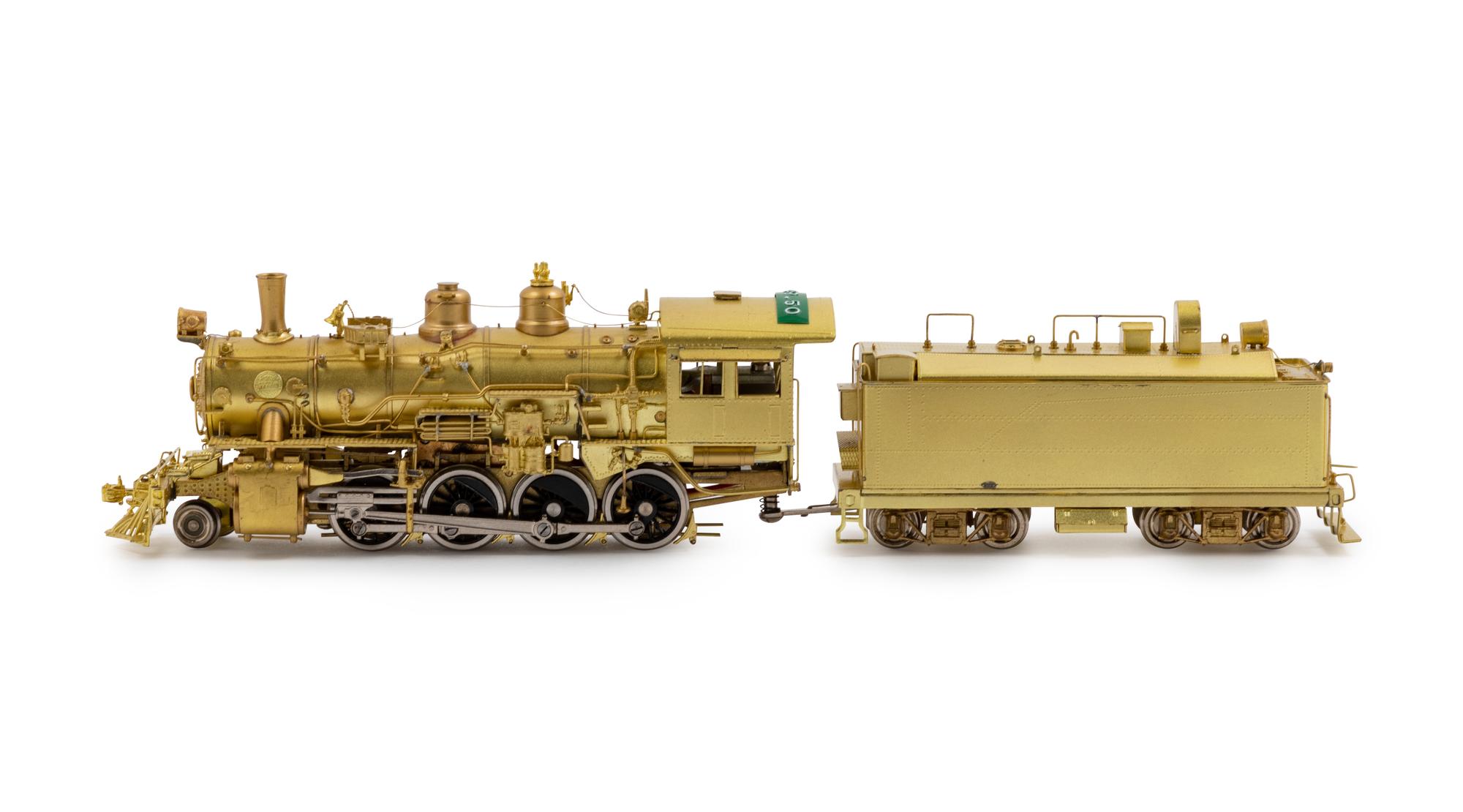 A Factory Boxed Samhongsa Brass HO-Gauge Santa Fe Railway 2-8-0 Locomotive and Tender