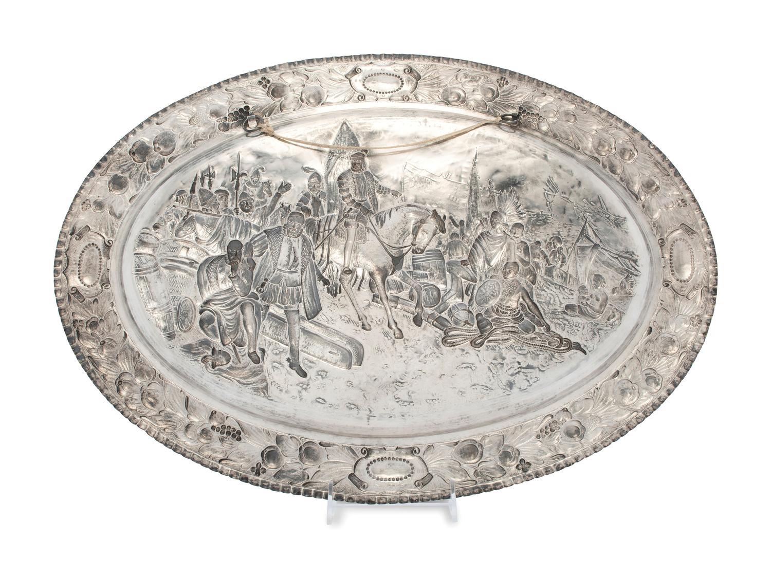 A Continental Silver Wall Plaque