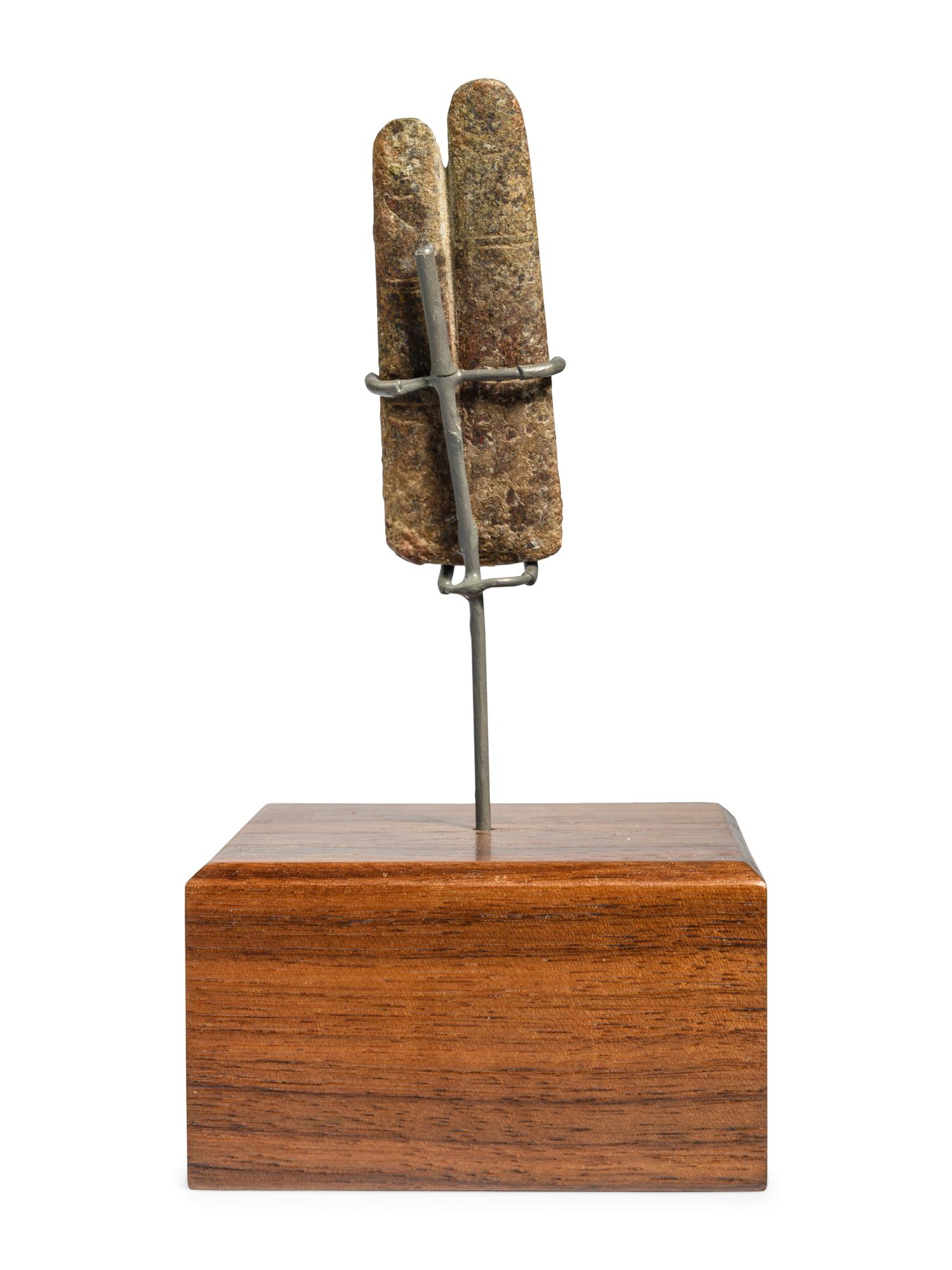 An Egyptian Slate Two-Fingers Amulet