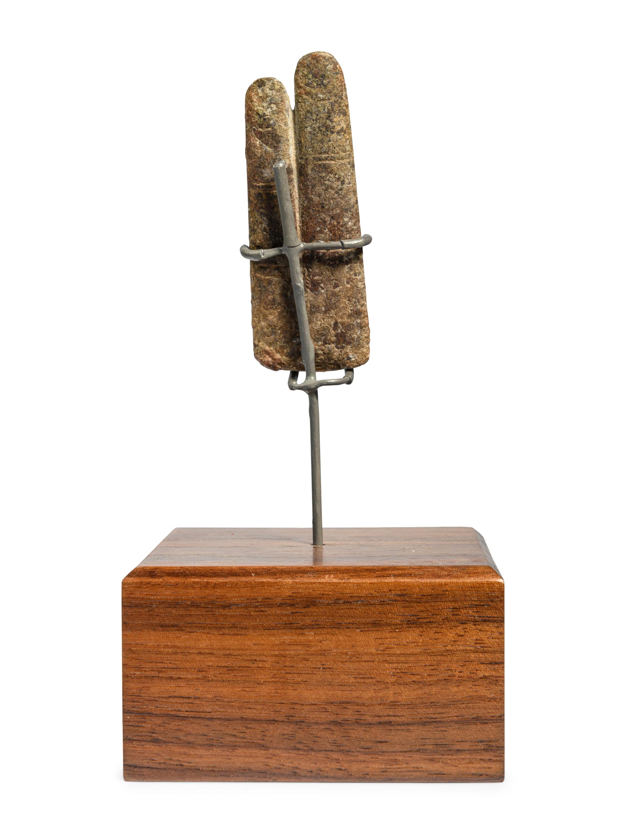 An Egyptian Slate Two-Fingers Amulet