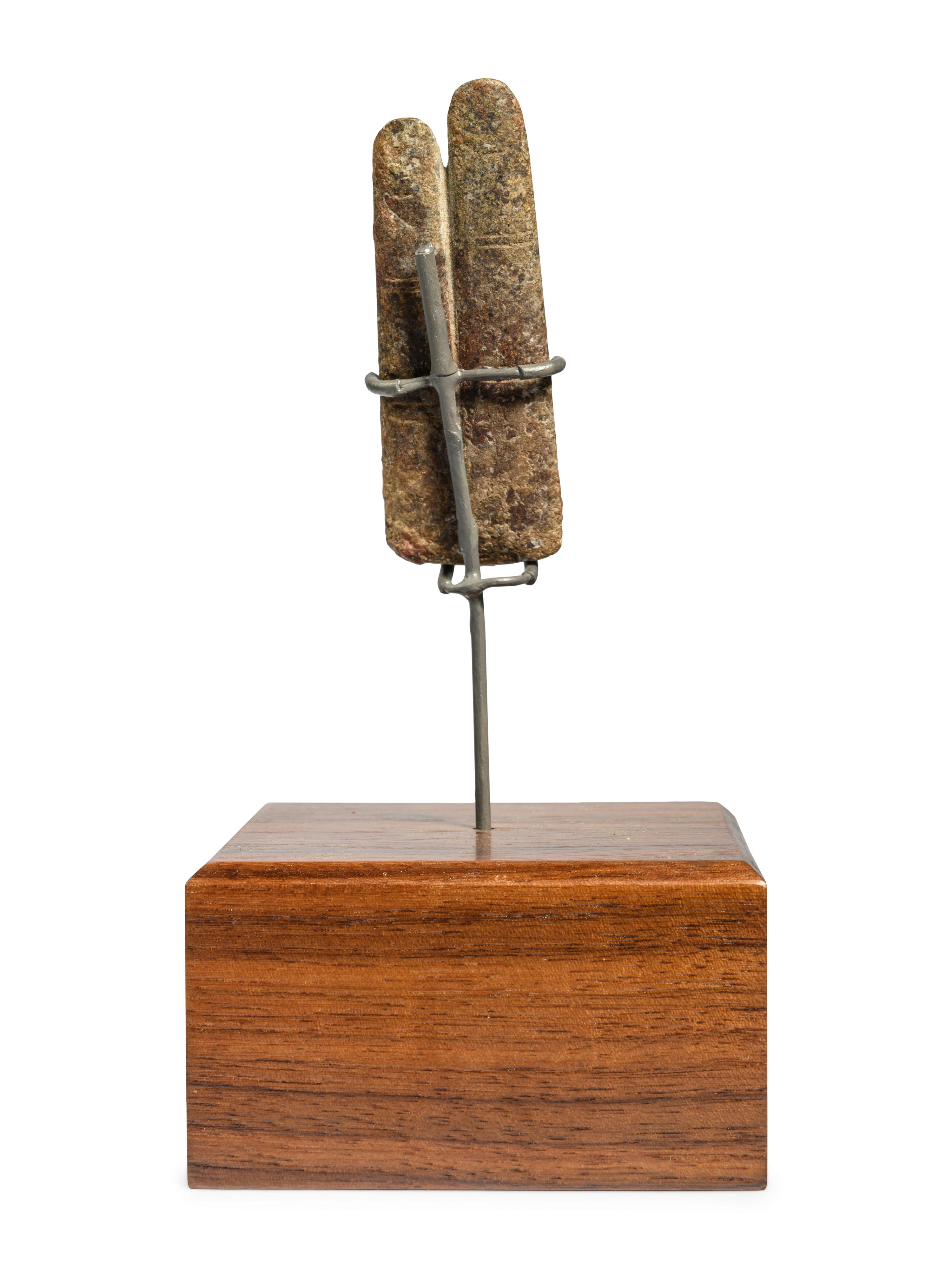 An Egyptian Slate Two-Fingers Amulet