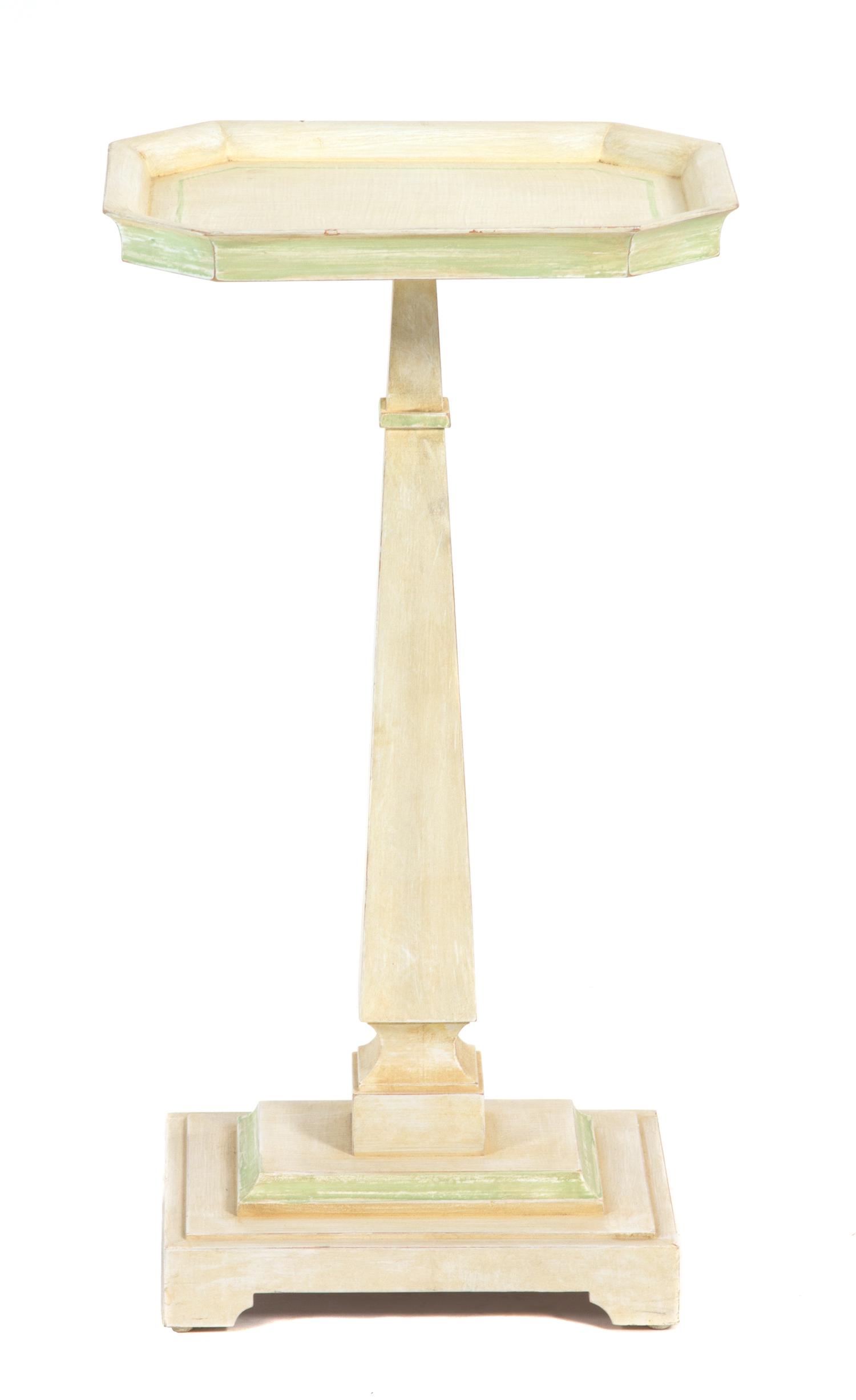 A Painted Columnar Form Telephone Table with Tray Top Height 22 inches. — 20TH CENTURY