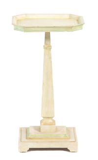 A Painted Columnar Form Telephone Table with Tray Top Height 22 inches. — 20TH CENTURY