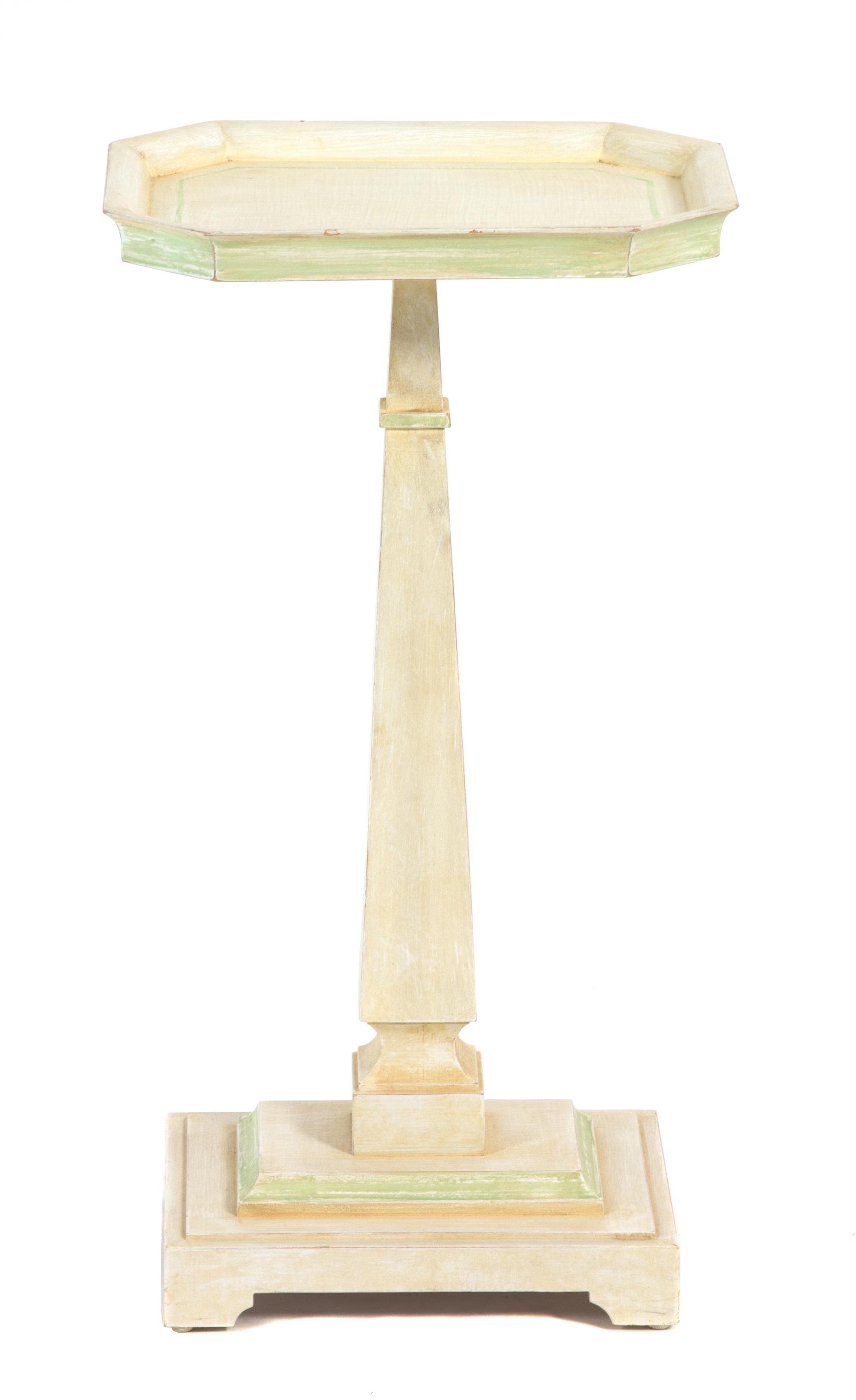 A Painted Columnar Form Telephone Table with Tray Top Height 22 inches. — 20TH CENTURY