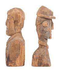 A group of 3 Civil War soldier folk art wood carvings made at Andersonville Prison, Georgia.