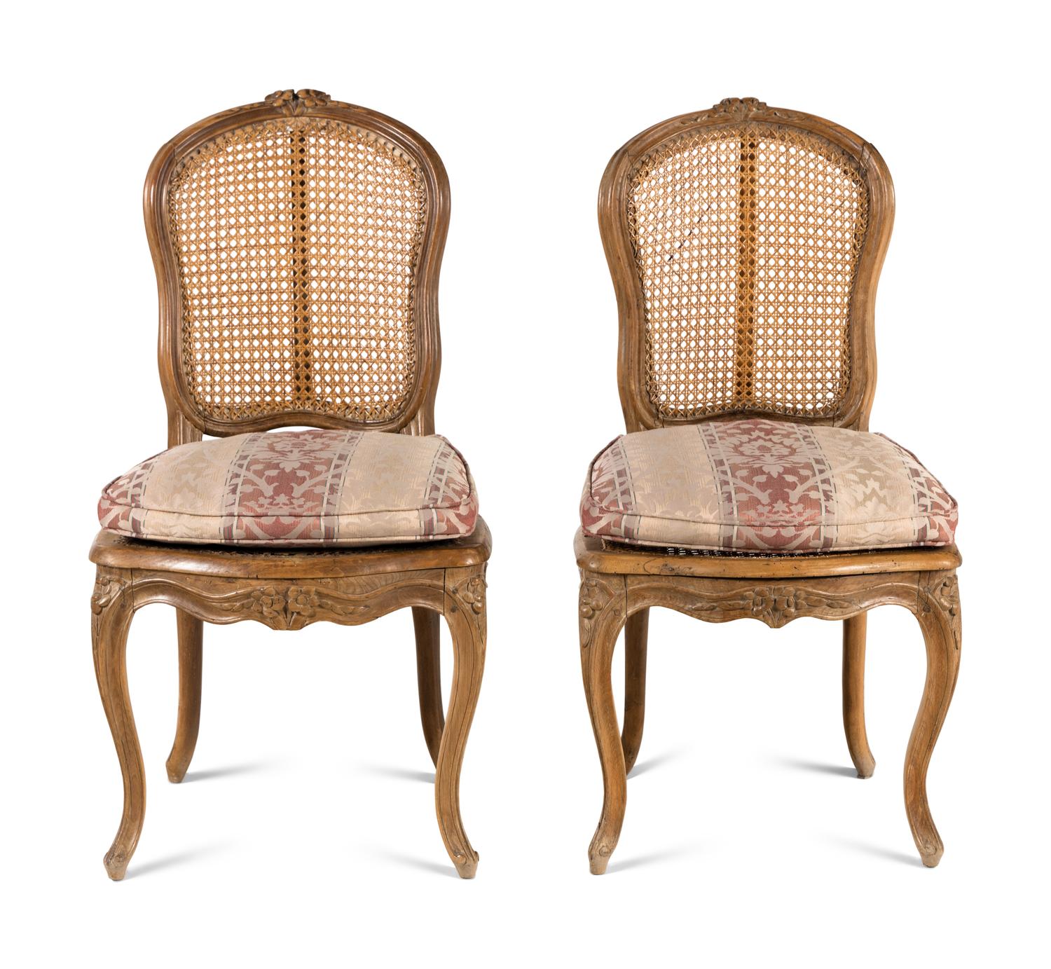 A Pair of Louis XV Provincial Beechwood Side Chairs