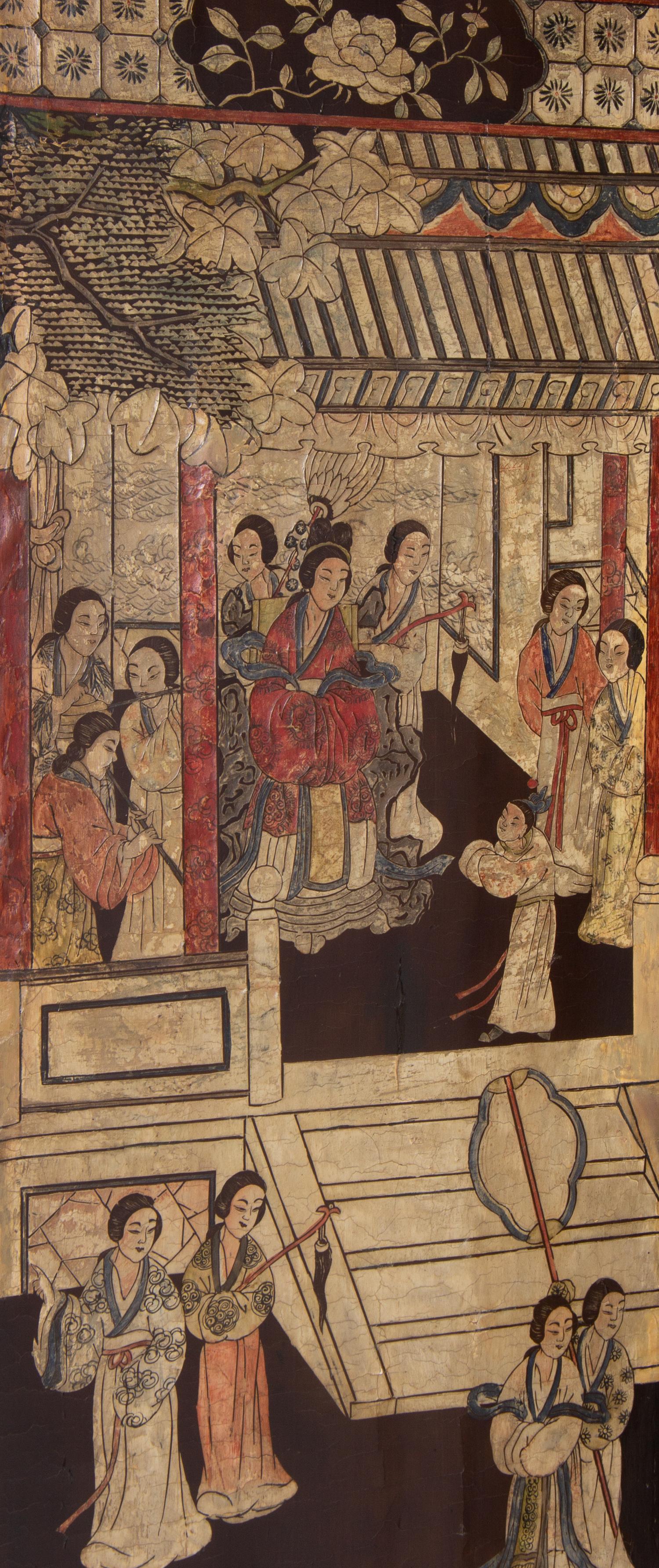 A Chinese Export "Coromandel" Lacquer Seven-Panel Screen