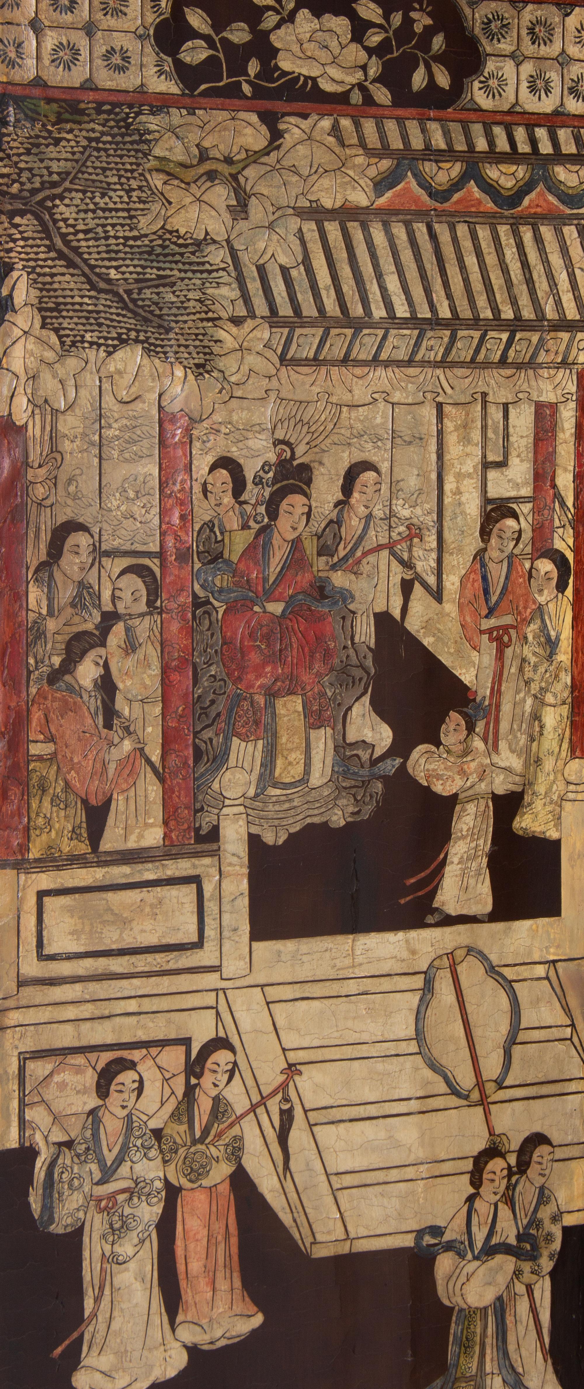 A Chinese Export "Coromandel" Lacquer Seven-Panel Screen