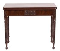 An American Empire Mahogany Flip Top Table Height 30 x width 36 x depth 15 1/2 inches. — 19TH CENTURY
