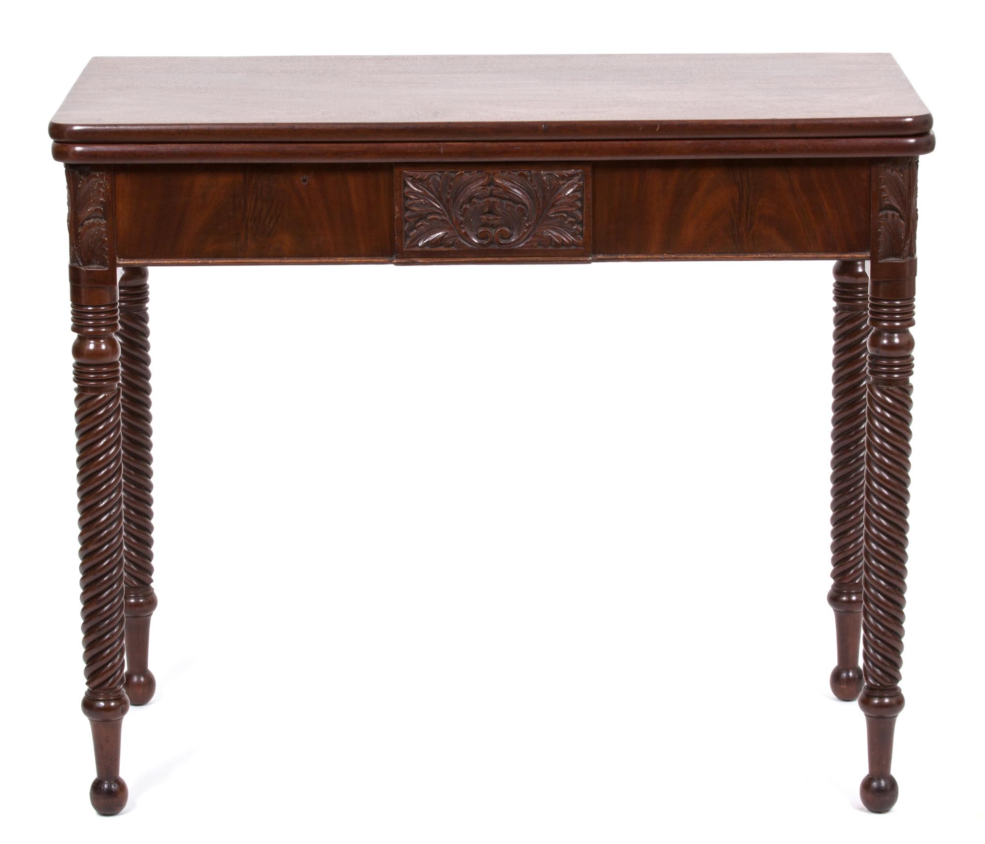 An American Empire Mahogany Flip Top Table Height 30 x width 36 x depth 15 1/2 inches. — 19TH CENTURY