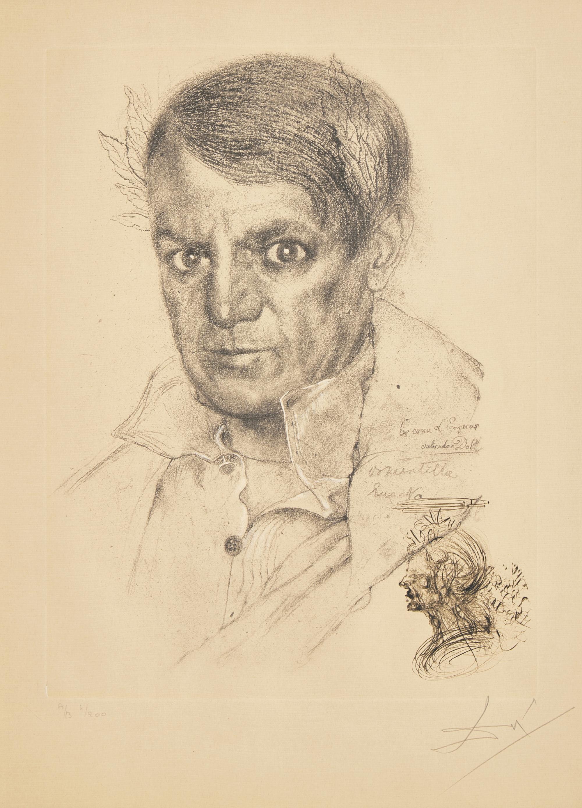Salvador Dalí (Spanish, 1904–1989) — Portrait of Picasso (Moi, aussi, j'ai connu l'empereur), 1970