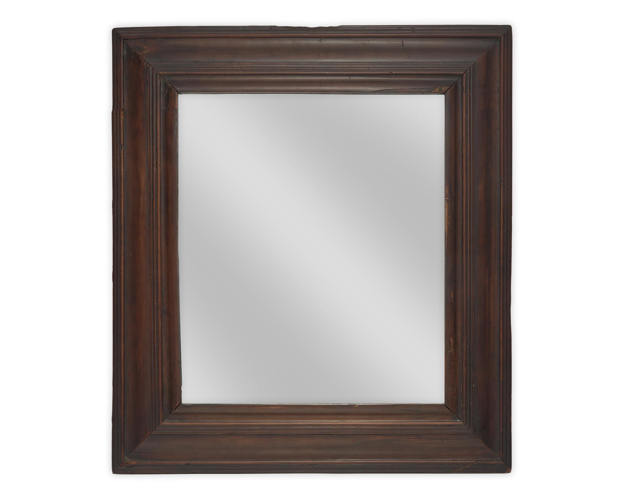 A William & Mary Carved Fruitwood Looking Glass, Late 17th Century