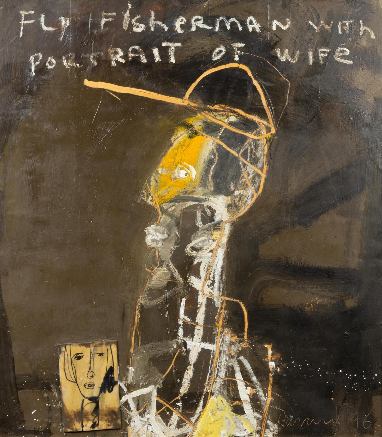 Fly Fisherman With Portrait of Wife