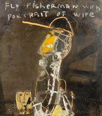 Fly Fisherman With Portrait of Wife
