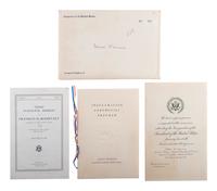 [ROOSEVELT, Franklin Delano (1882-1945)]. Pennant and ephemera from the 1937 and 1941 presidential inaugurations, comprising: