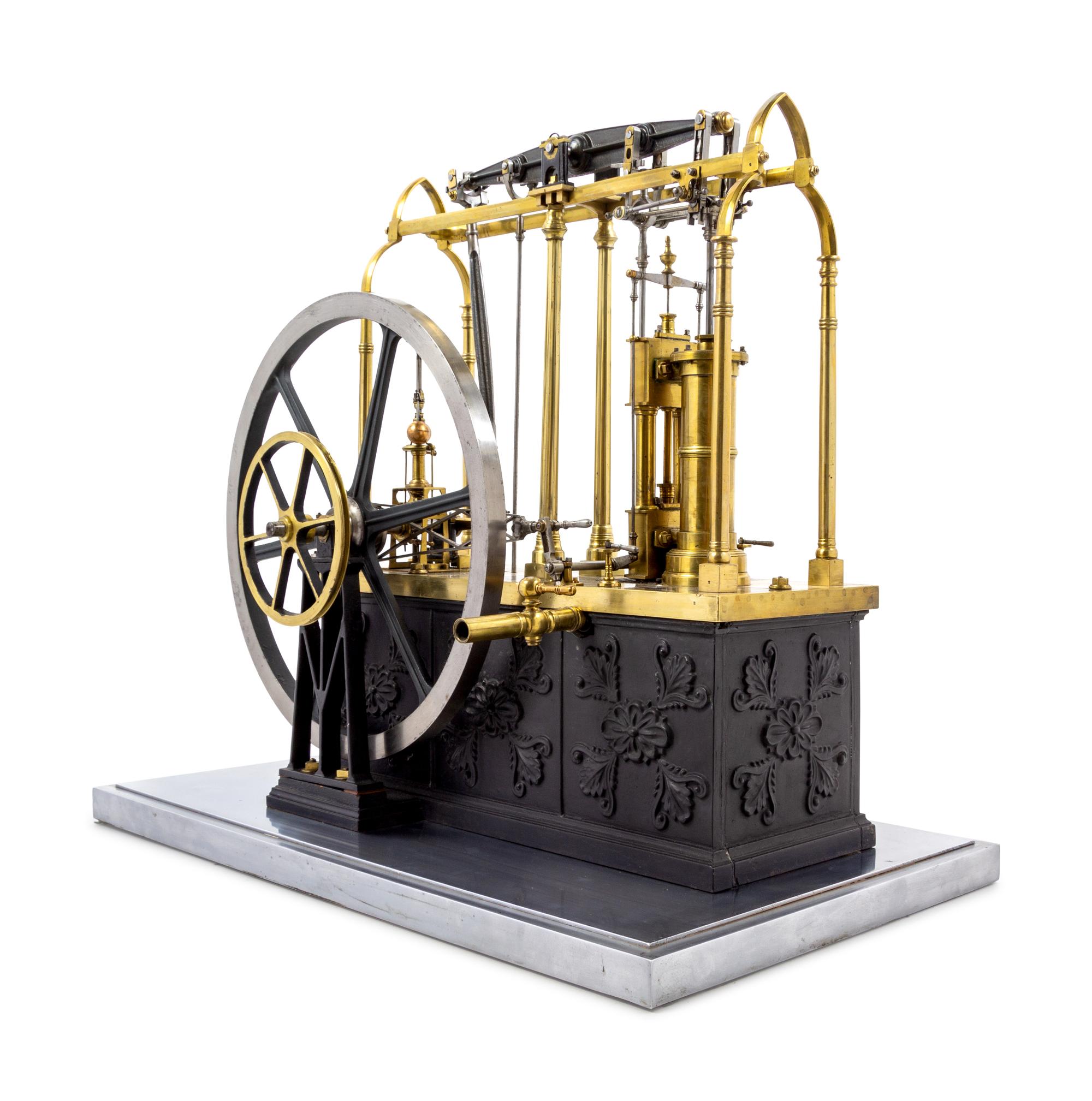 A Brass and Silvered Metal Chadburns Condensing Steam Engine