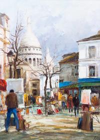 Leins, (French, 20th/21st century), Two Works; Untitled (Arc de Triomphe), c. 1990 and Monmartre, Paris, c. 1990Property from the Colle