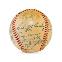 A 1953 Cleveland Indians Team Signed Autograph Baseball Featuring Multiple Hall of Famers (JSA Letter of Authenticity),