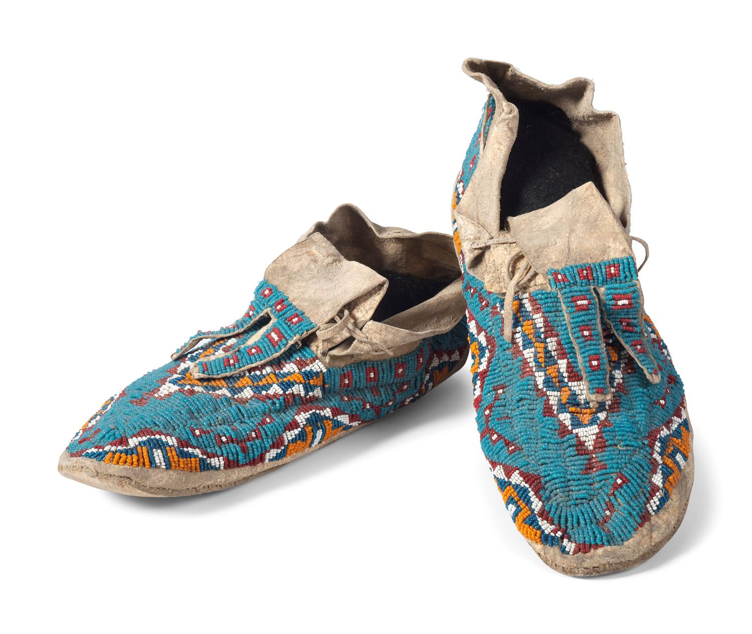 Sioux Beaded Hide Moccasins