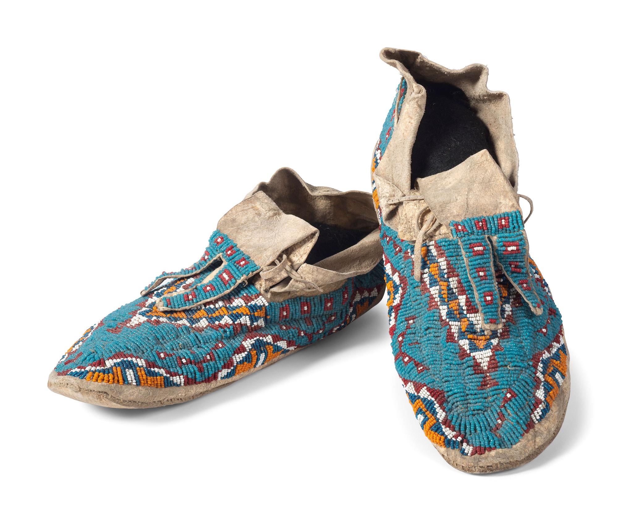 Sioux Beaded Hide Moccasins