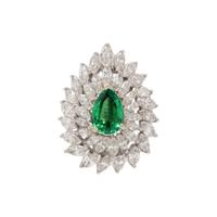 TSAVORITE GARNET AND DIAMOND CONVERTIBLE PENDANT RING
