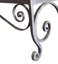 A Wrought Iron Console from the Florsheim Estate, Highland Park, IL. Vanity: 48" w x20" d x 41.5" tall Mirror: 36" w x 1" d x 42" tall — United States, Early 20th Century