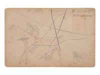 [NATIVE AMERICANS]. Cabinet card of female Indian School students with ledger drawing on verso.