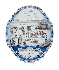 A Delftware Polychrome Plaque