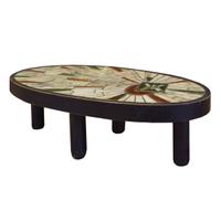 A Mid-Century Wood and Tile Table by Barrois for Vallauris, France, Circa 1960, — France, Circa 1960