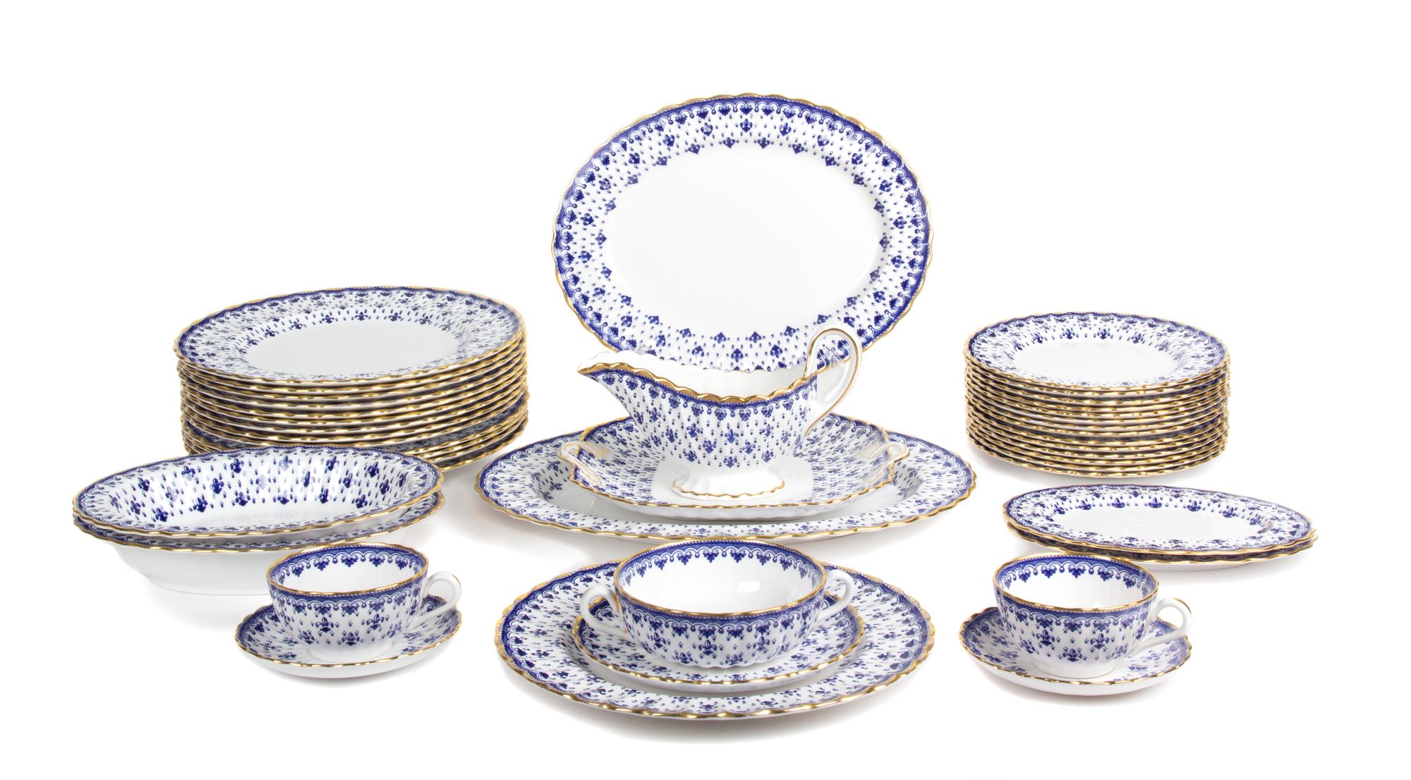 A Partial Spode Porcelain Dinner Service Diameter of first 10 1/2 inches.