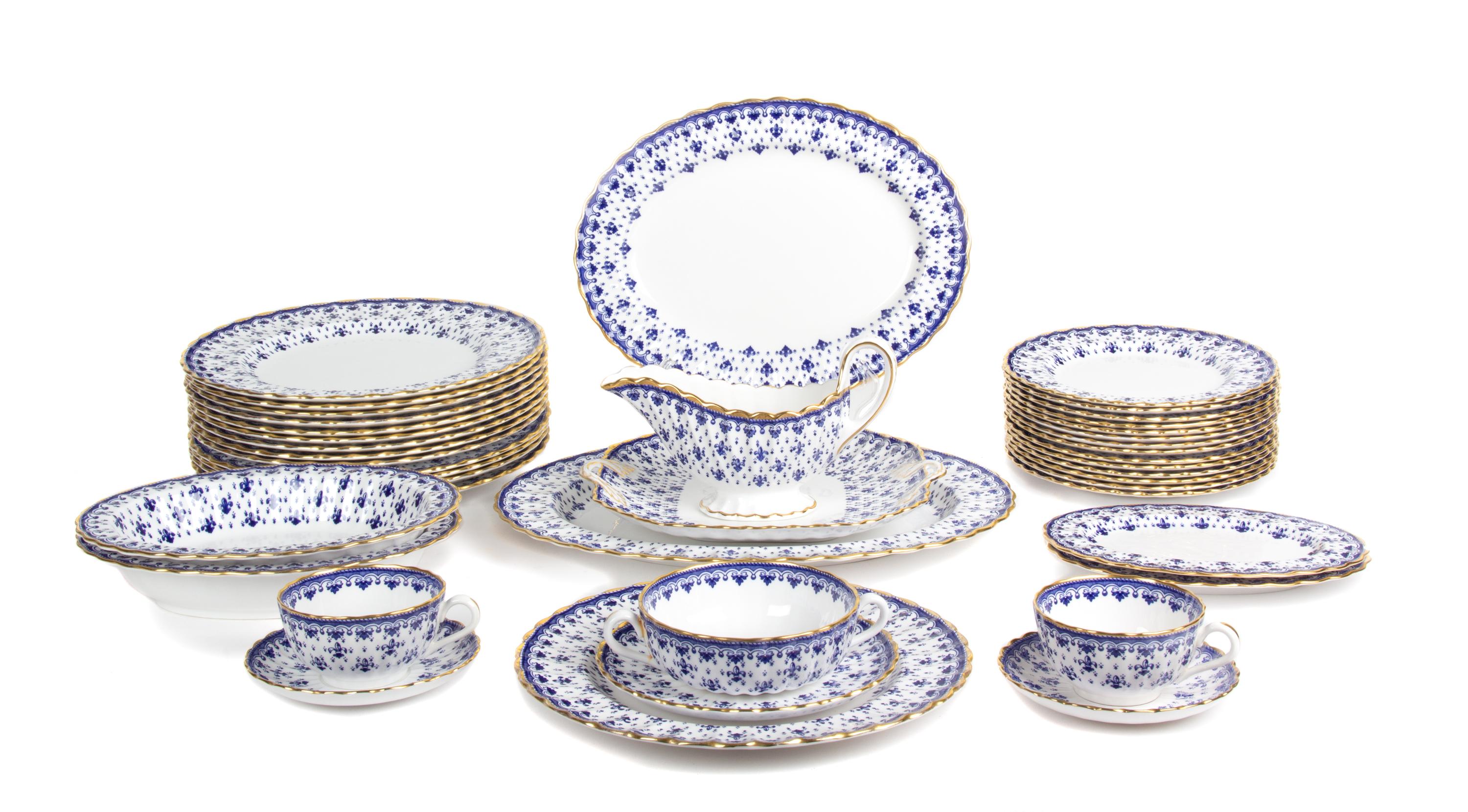 A Partial Spode Porcelain Dinner Service Diameter of first 10 1/2 inches.