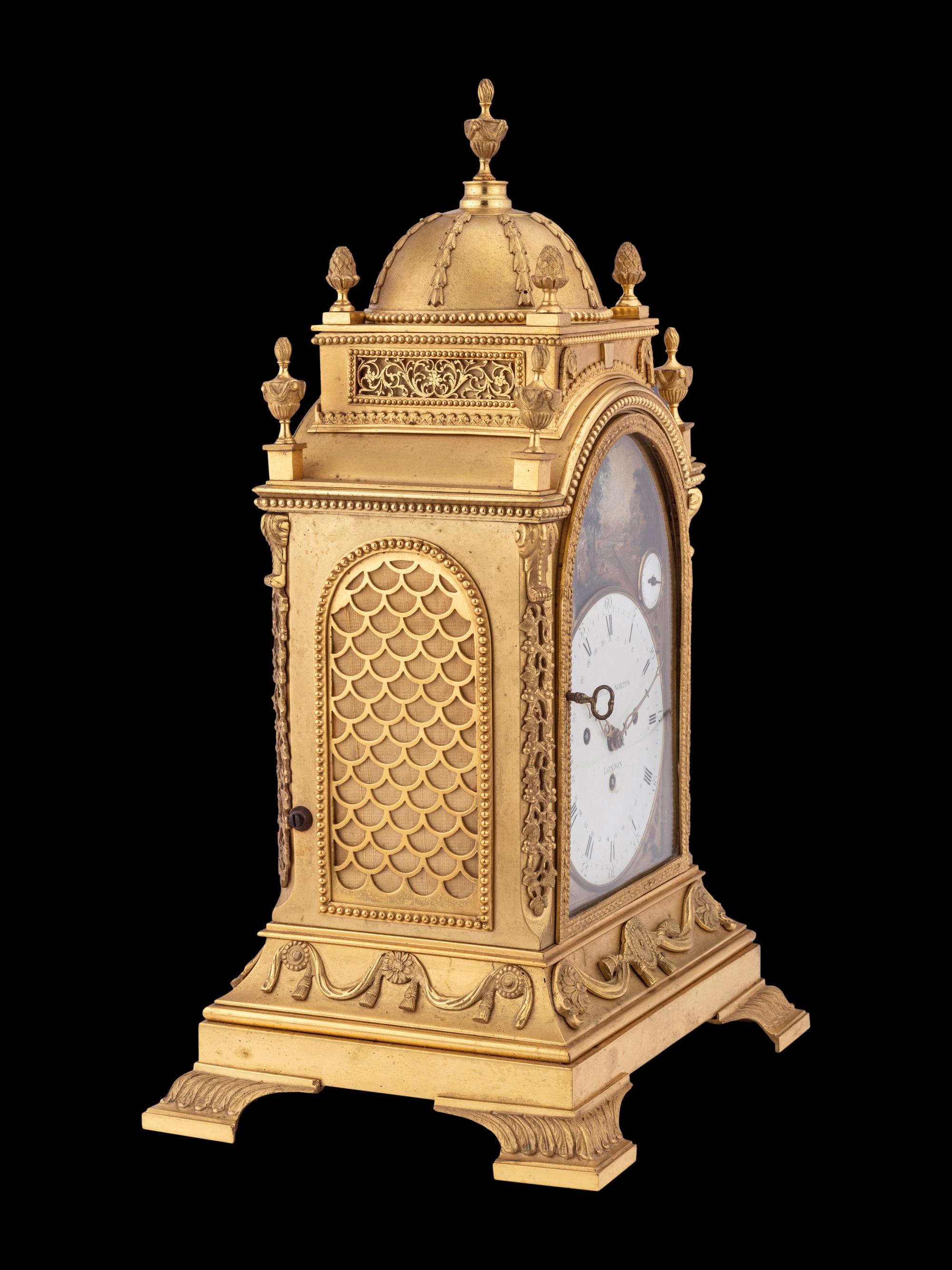 An English Gilt Bronze Mantel Clock Case, Eardley Norton