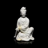 A Chinese Blanc de Chine Figure of Guanyin, Puji Yuren Mark
