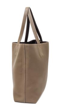 An Hermes Etoupe/Dark Brown 45cm Taurillon Clemence Double Sens Tote, 17.5" x 15.5" x 5".