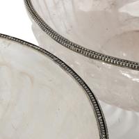 A Pair of Silver Mounted Fluted Rock Crystal Bowls