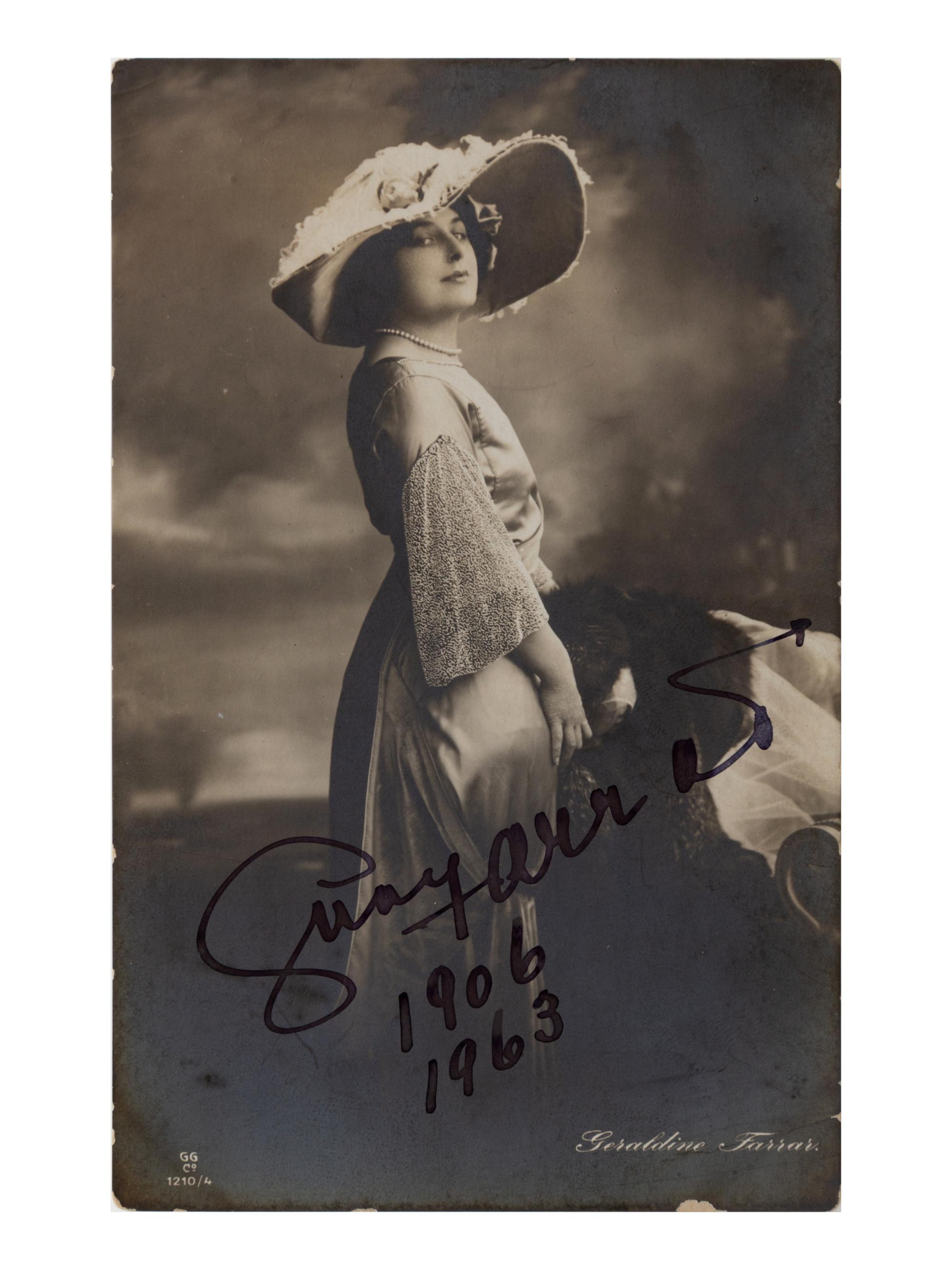 [20TH-CENTURY OPERA SINGERS]. A group of 6 signed photographs or photographic postcards of opera singers from the 1900s, comprising images of: