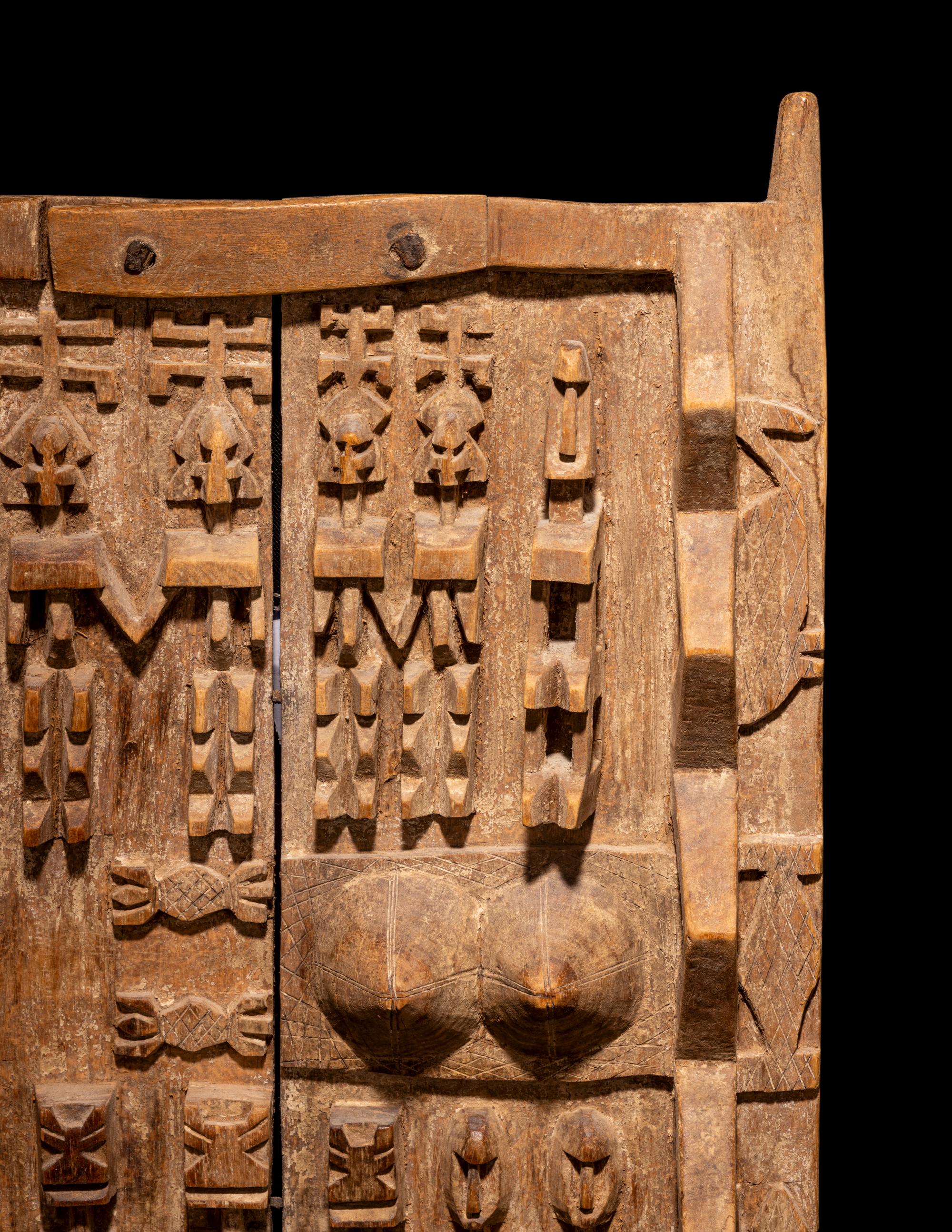 Two Dogon Wood Granary Doors