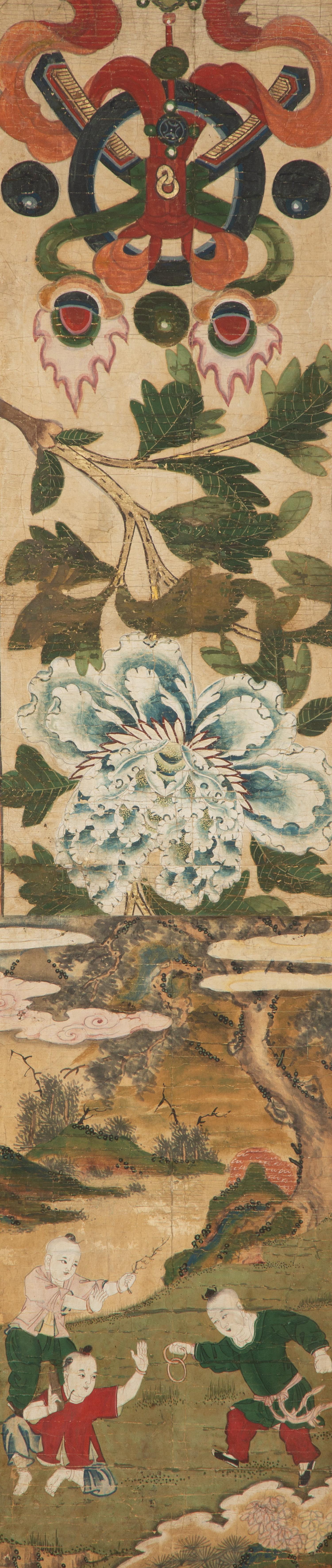 A Set of Eight Gilt Framed Chinese Wallpaper Panels