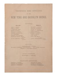 [NEW YORK]. Program and formal invitation to the "Opening Ceremonies of the New York and Brooklyn Bridge." [1883].