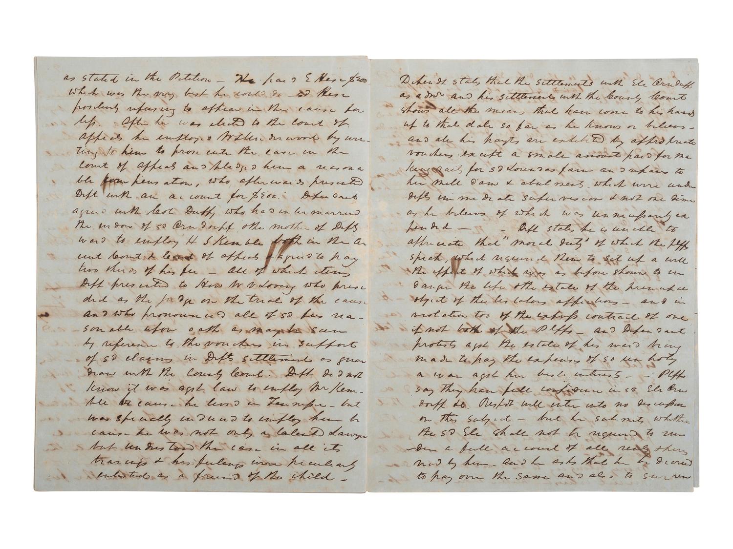 [ENSLAVEMENT & ABOLITION]. A group of 2 legal documents related to cases involving enslaved persons.
